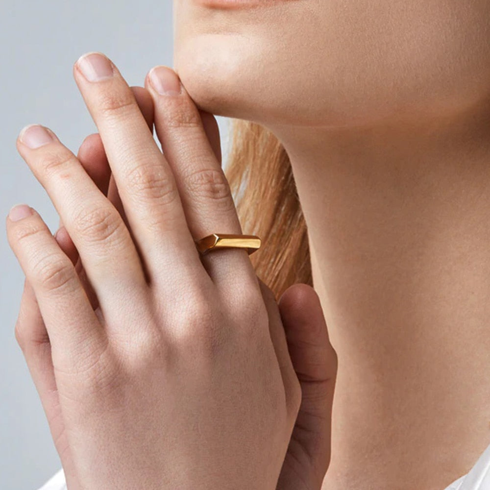Stainless Steel Ring Gold and Sliver Color