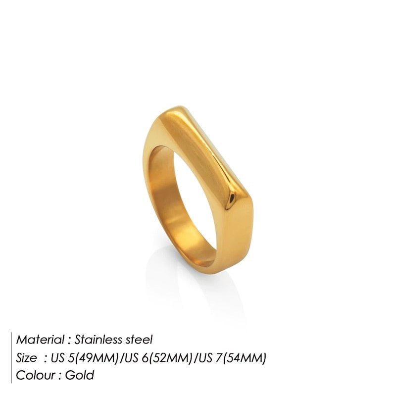 Stainless Steel Ring Gold and Sliver Color