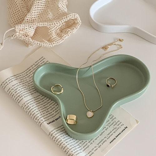Cloud Plate Tray Ceramic Jewelry Organizer