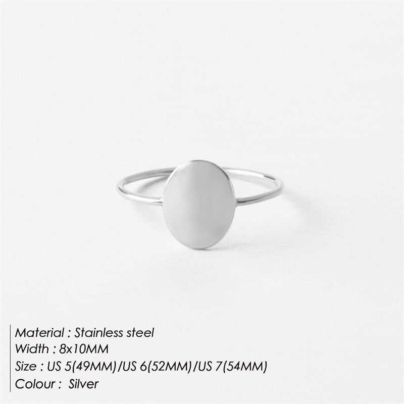 Oval Ring Dainty Gold Plated