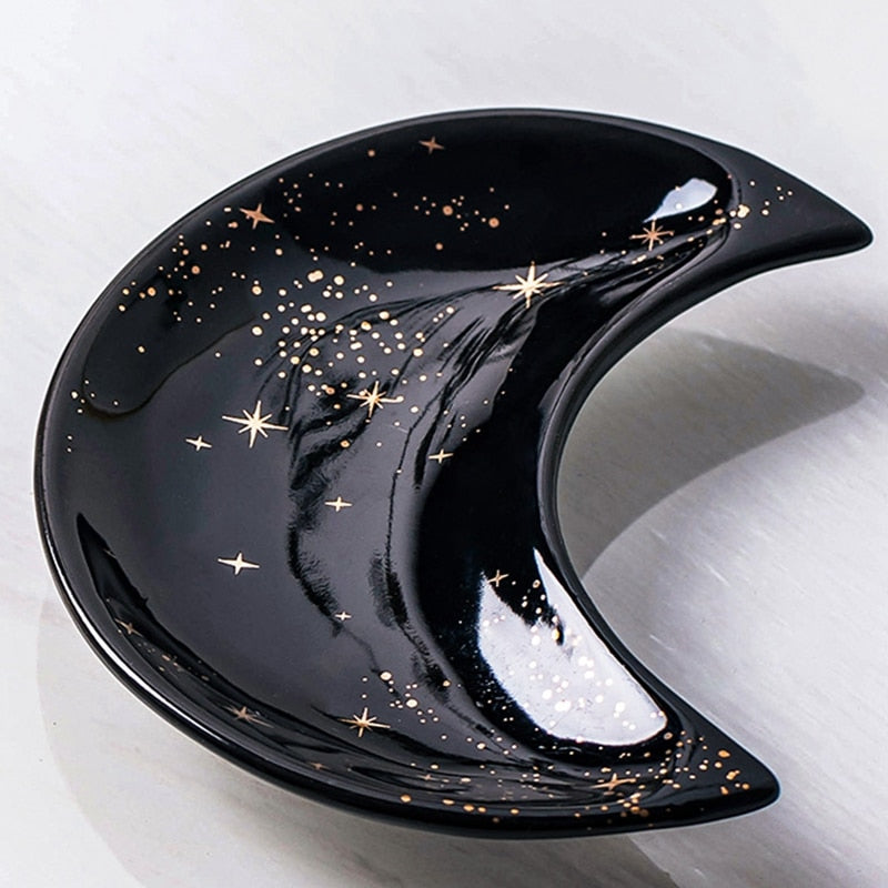 Ceramic Moon Shape Small Jewelry Dish