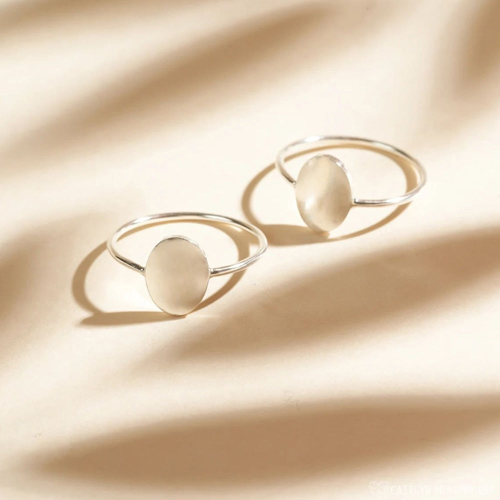 Oval Ring Dainty Gold Plated