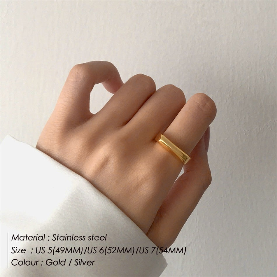 Stainless Steel Ring Gold and Sliver Color