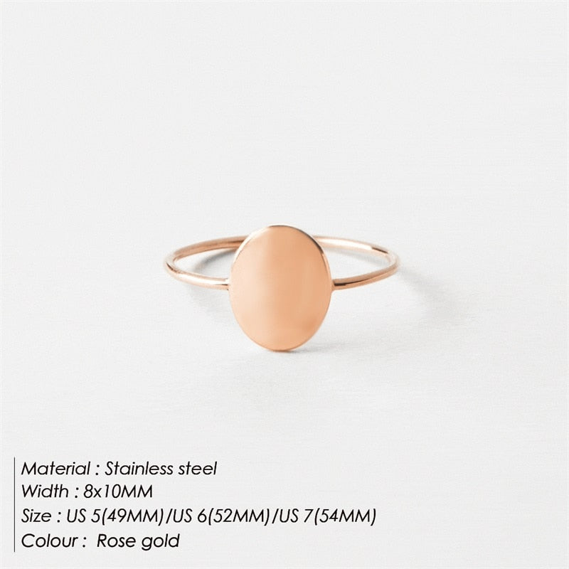 Oval Ring Dainty Gold Plated