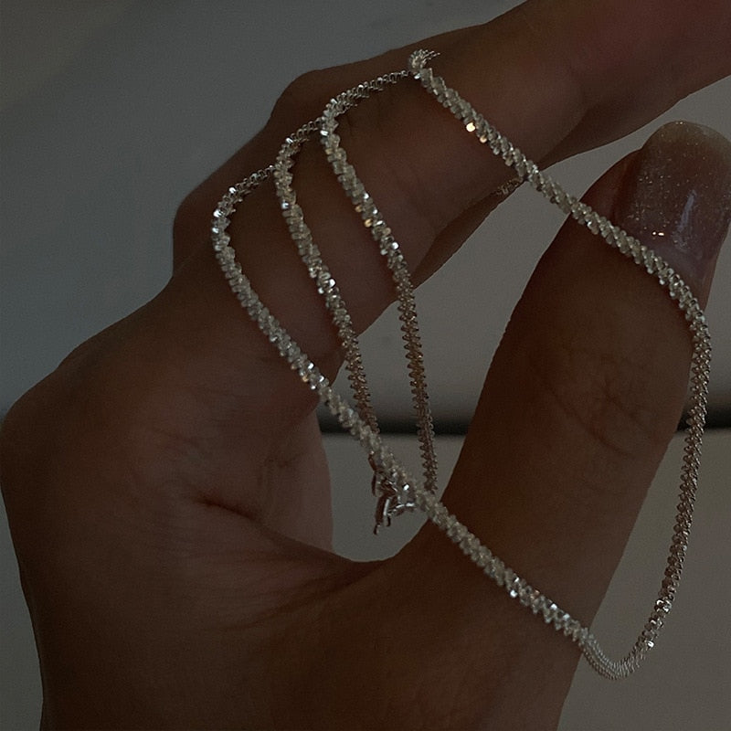 New Popular Silver Sparkling Choker Necklace