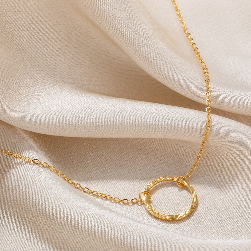 Stainless Steel Pendant Necklace For Women 18K Gold Color Chain Jewelry Fashion Cute Sun Round Necklaces Gift New Free Shipping