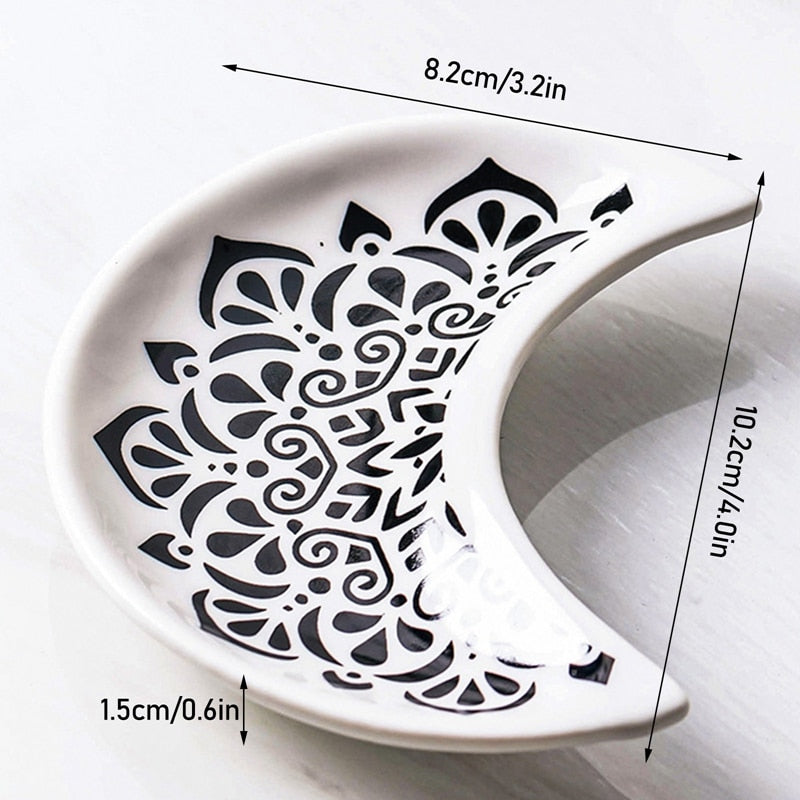 Ceramic Moon Shape Small Jewelry Dish
