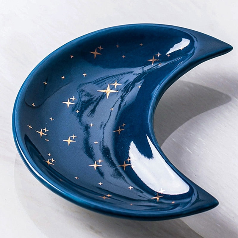 Ceramic Moon Shape Small Jewelry Dish