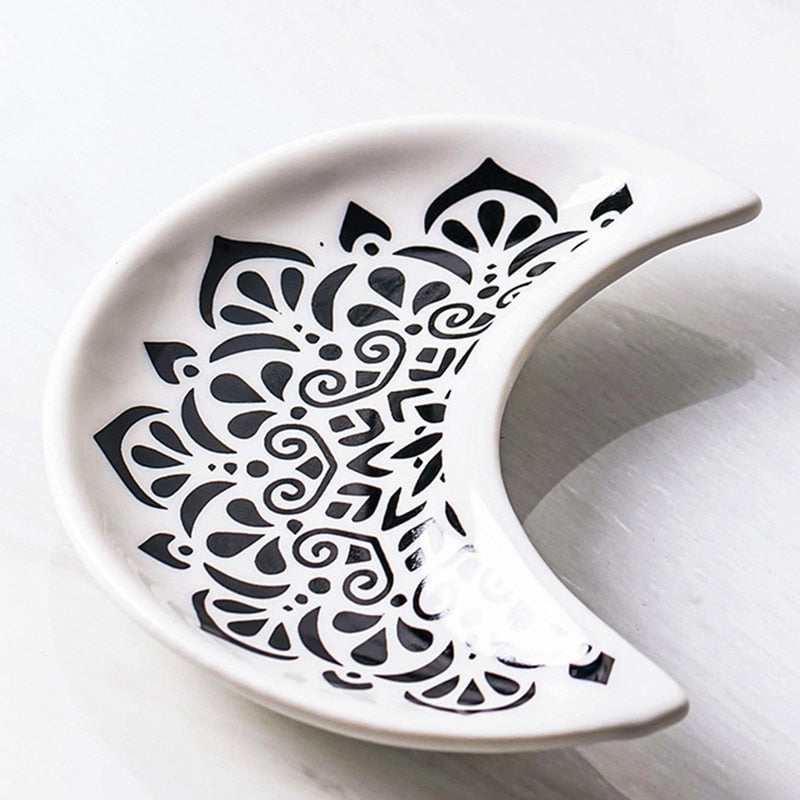 Ceramic Moon Shape Small Jewelry Dish