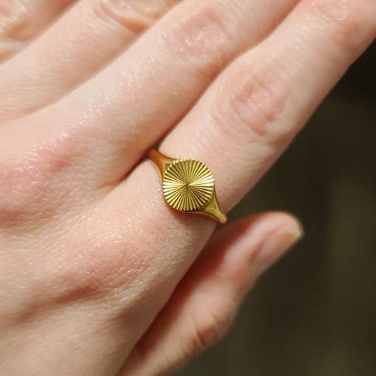 Wave Ring Texture Circle Ring Stainless Steel