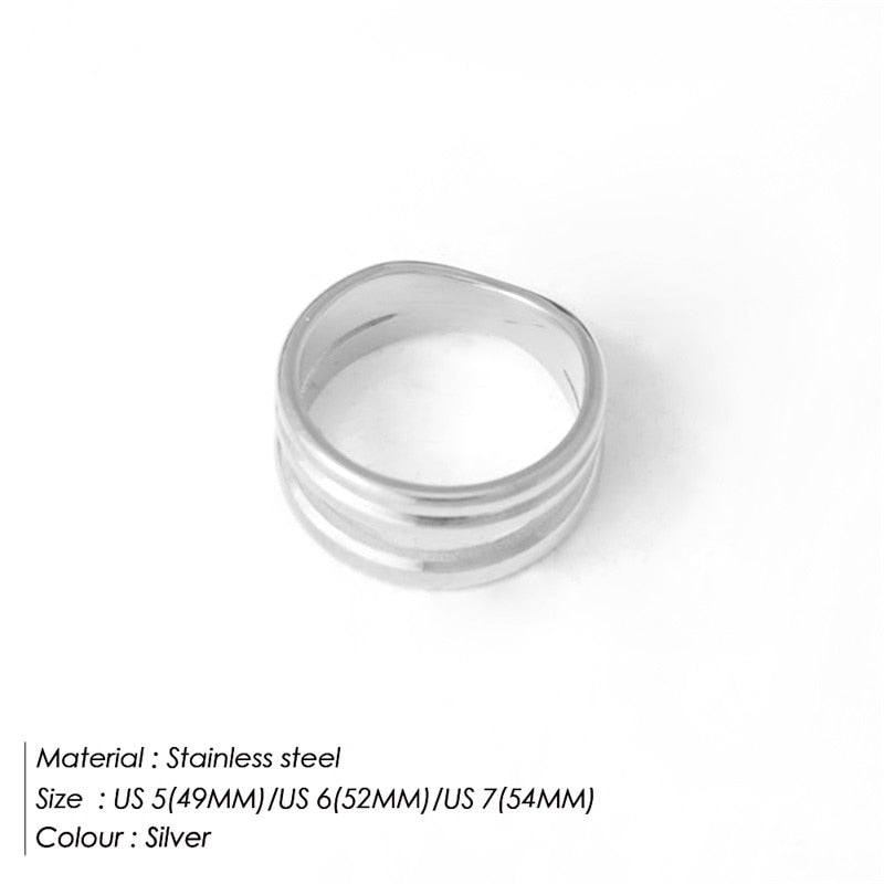 Fashion Gold and Silver Color Line Ring