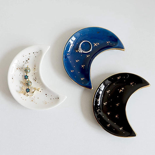 Ceramic Moon Shape Small Jewelry Dish